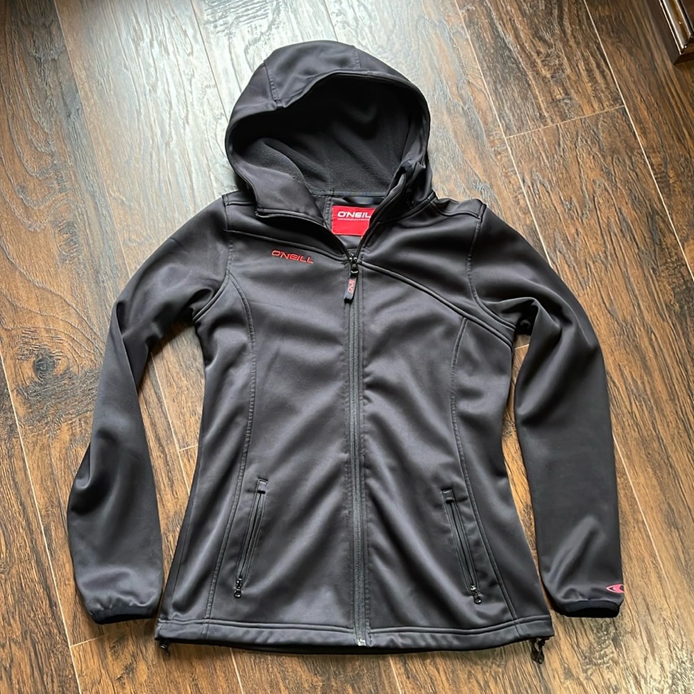 Black zip up hoodie. O’Neil active wear, fleece lined. Excellent condition.